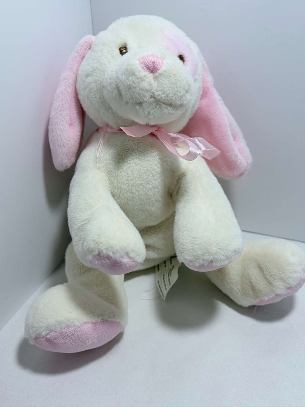 Vintage Toys R Us My First Puppy Animal Alley Baby Plush DOG Pink Cream